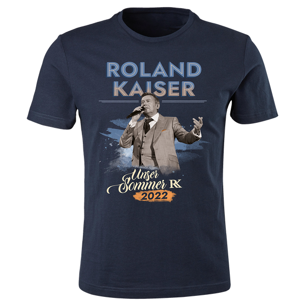 Roland Kaiser Herren T-Shirt 'Tour 22 - Unser Sommer', blau