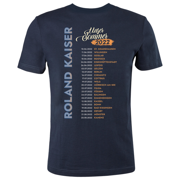Roland Kaiser Herren T-Shirt 'Tour 22 - Unser Sommer', blau