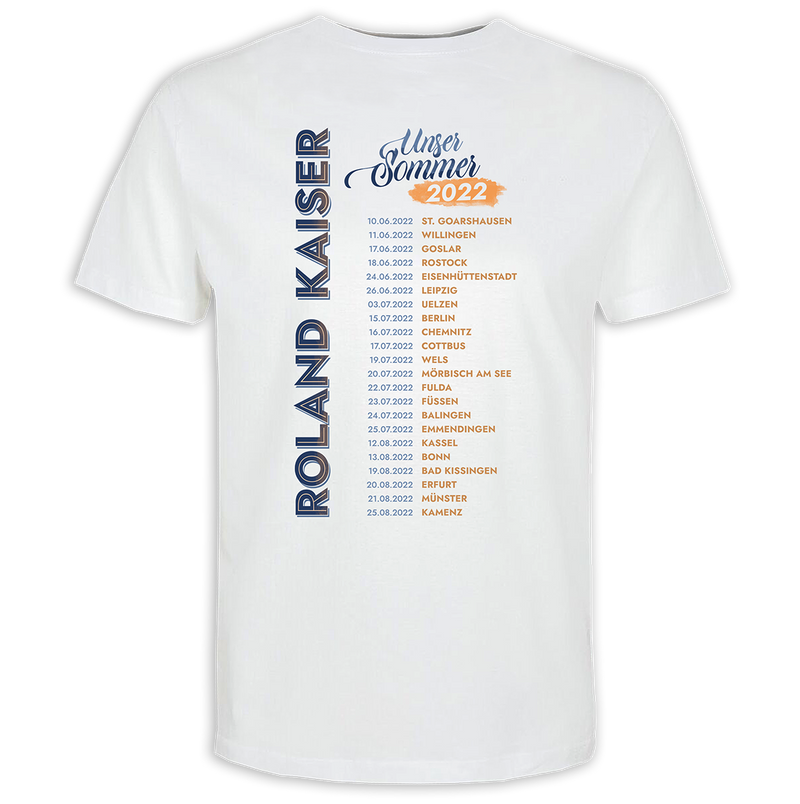 Roland Kaiser Herren T-Shirt 'Tour 22 - Unser Sommer', weiß