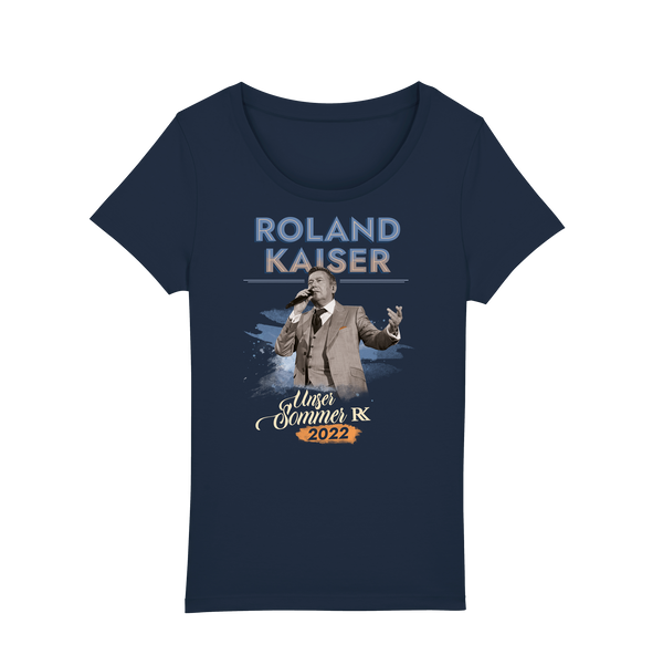 Roland Kaiser Damen T-Shirt 'Tour 22 - Unser Sommer', blau